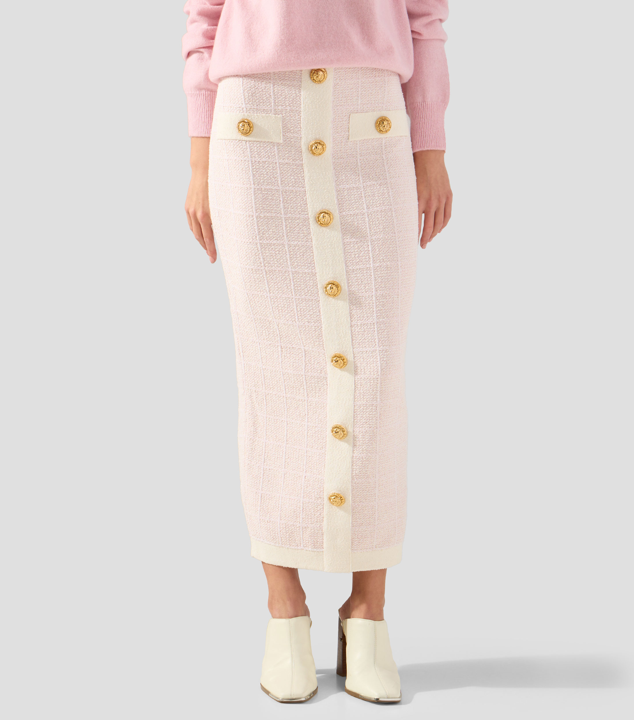 Falda larga de corte ajustado lisa Mujer